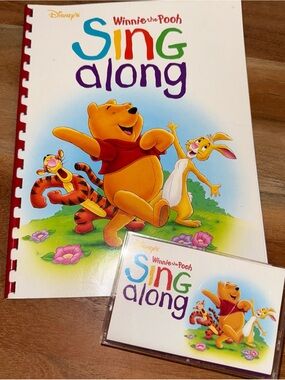 Vintage Walt Disney Winnie The Pooh Sing Along Book & Audio Cassette Tape 1995